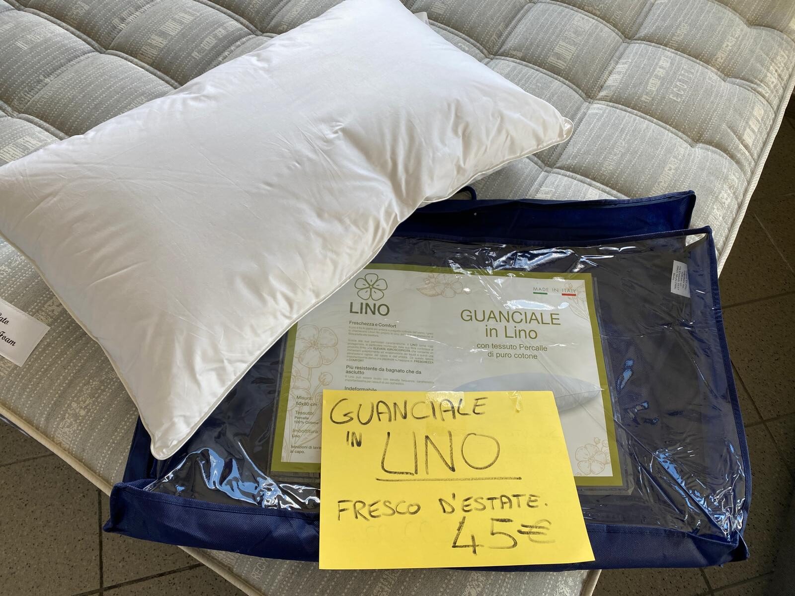 Guanciale in lino cardato. 100% naturale